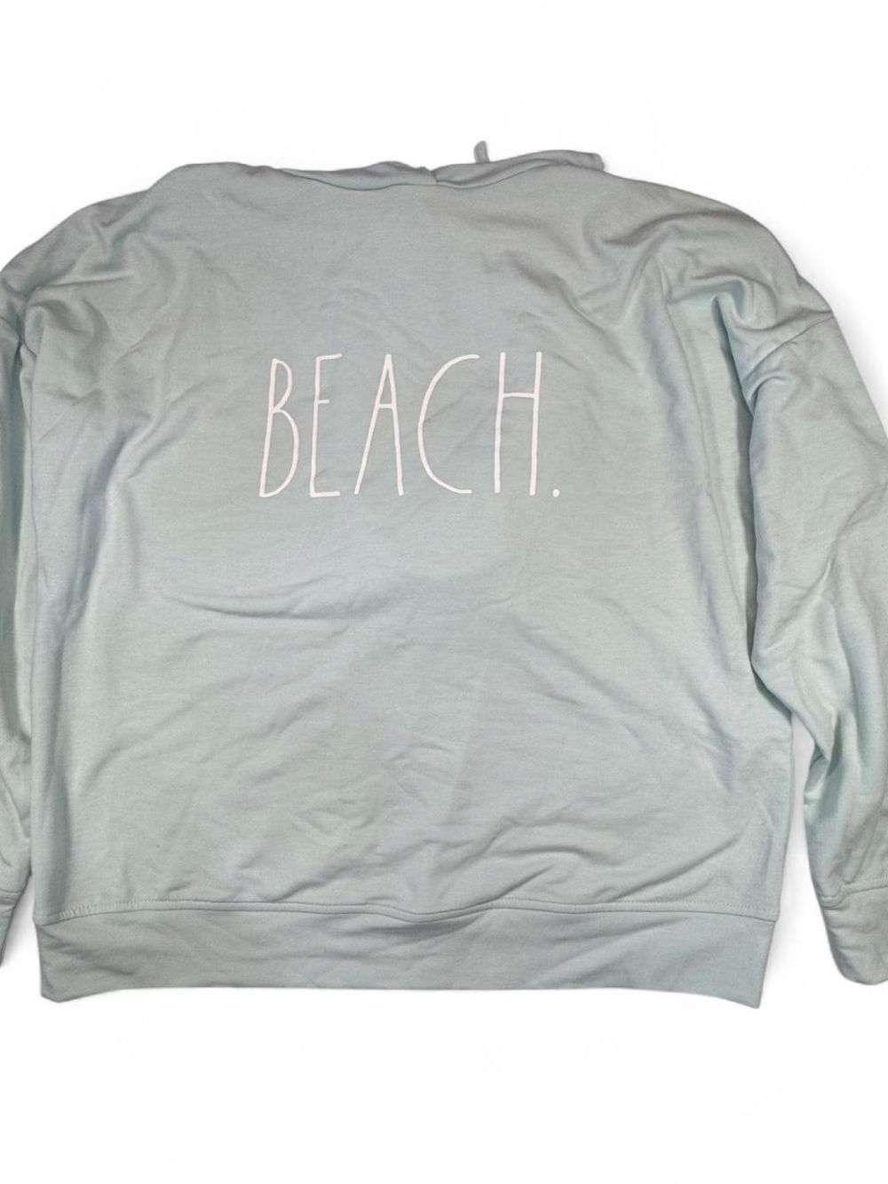 NWT Rae Dunn Teal Beach Ultra Soft Hoodie Sweatshirt Top S/P Coastal Beach - Picture 2 of 8